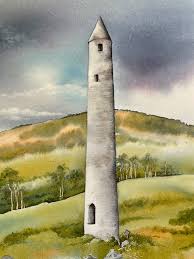 Round Tower At Glendalough Wicklow