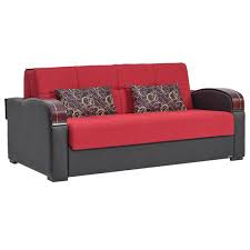 Casamode Sleep Plus Upholstered Convertible Sofabed With Storage In Red