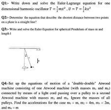 Solve The Euler Lagrange Equation