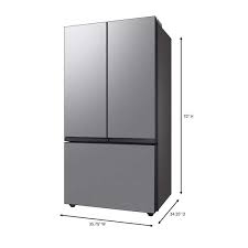 Samsung Bespoke 30 Cu Ft 3 Door French Door Refrigerator With Beverage Center Rf30bb6600 Stainless Steel