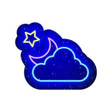 Star Icon Line Midnight Blue Neon Sky