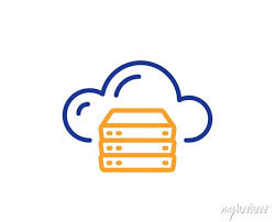 Cloud Computing Server Line Icon