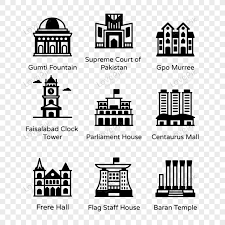 Solid Icons Of Historic Landmarks Pack