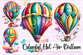 Cute Colorful Hot Air Balloon Art