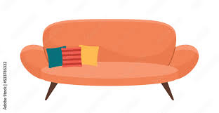 Orange Sofa Icon Interior And Object
