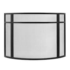 Paneled Curved Fireplace Screen