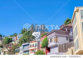 Mountainside Row Of Houses In A Low