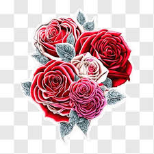Red Roses In Full Bloom Png