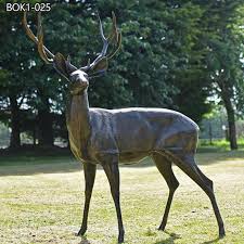 Life Size Bronze Deer Statue Outdoor