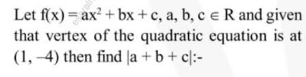 Vertex Of The Quadratic Equation