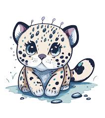 Premium Vector Snow Leopard On A Rock