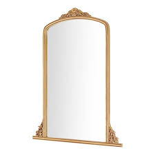 Large Classic Arched Vintage Style Gold Framed Mirror 32 In W X 41 In H