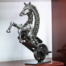 11 Inch Rustic Motorbike Horse Recycled