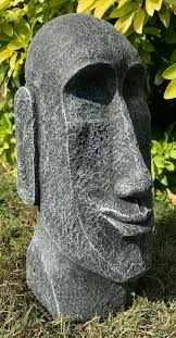 Head Moai Tiki Concrete Ornament
