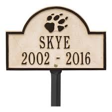 Canine Pet Limestone Memorial Plaque