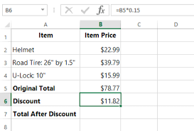 Excel Formulas Percent Off