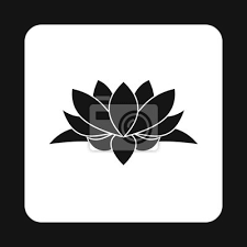 Lotus Flower Icon In Simple Style
