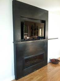 Blackened Steel Modern Fireplace