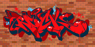 Brick Wall Graffiti Background Vector