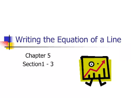 Ppt Writing The Equation Of A Line