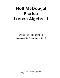 Holt Mcdougal Florida Larson Algebra 1