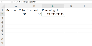 How To Calculate The Percentage Error