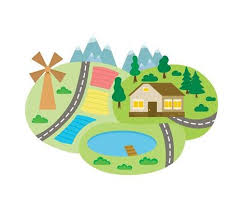 Vector Rural Landscape Scenery Icon