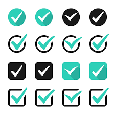 Turquoise Tick Icons Checkmark Symbol