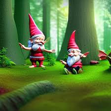 Gnomes And Fairies In A Forest