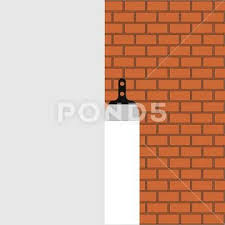 Brown Brick Wall With White Plaster And
