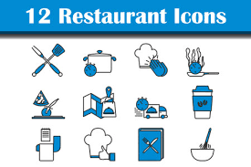 Restaurant Icon Set Editable Bold