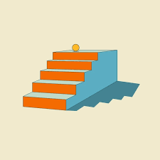 Stairs Icon In Flat Style Vector