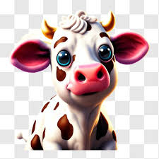 Cartoon Cow With Blue Eyes