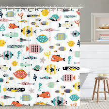 Rosielily Fish Shower Curtain Set