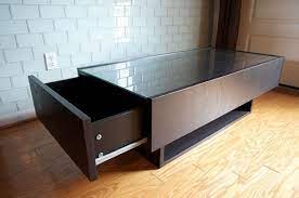 Coffee Table With Glass Top And Drawers