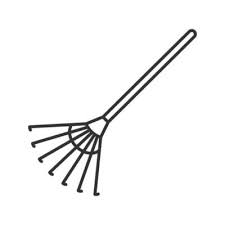 Rake Linear Icon Garden Tools Autumn