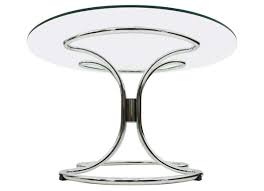 Glass And Chromed Dining Table Vintage
