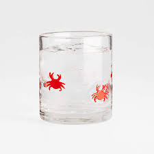 Crabs Glass Double Old Fashioned Glass