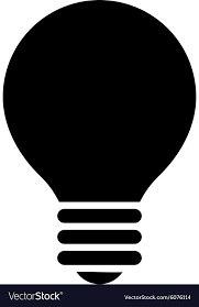 Electric Bulb Flat Black Color Icon