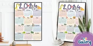 Cute Animal Themed 2024 Wall Calendar