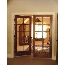 Krosswood Doors 72 In X 80 In Rustic Knotty Alder 10 Lite Low E Glass Both Active Solid Core Wood Double Prehung Interior Door Unfinished