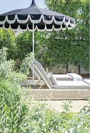Black Natural White Stripe Outdoor Umbrella