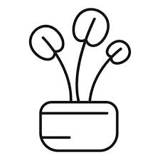 Big Leaf Pot Icon Outline Vector