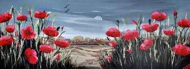 Red Poppies On A Panoramic Canvas By