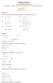 Linear Equations In Two Variables