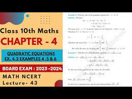 Exercise 4 2 Class 10th Maths 10th