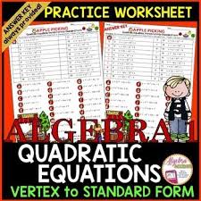 Writing Quadratic Equations Vertex