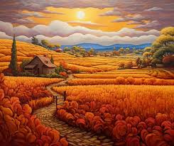 Harvest Landscape With Warm Colors