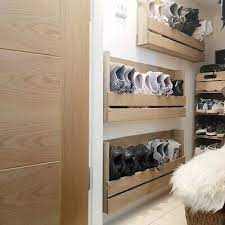 Wall Mounted Shoe Rack Wooden Rustic