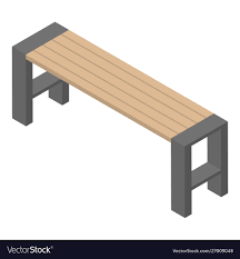 Street Bench Icon Isometric Style